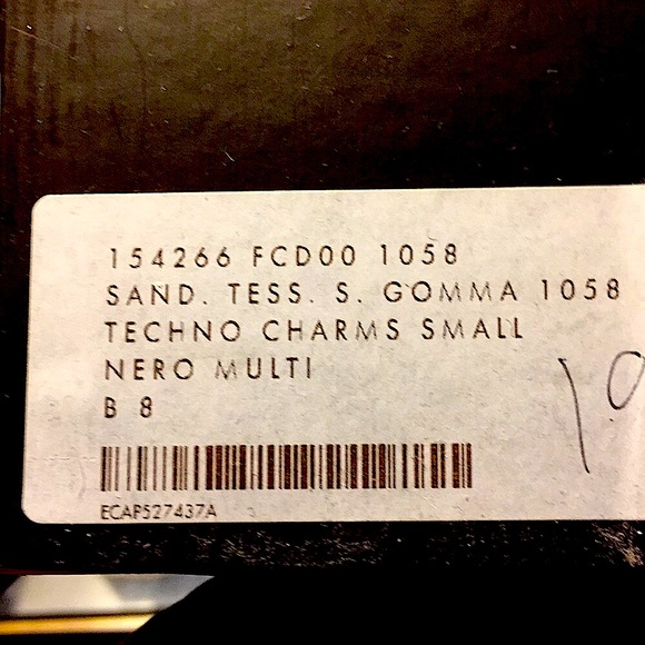 AUTHENTIC GUCCI PRINTED TECHNO CHARM SATIN SANDALS - Picture 7 of 8